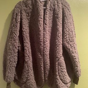LuLaRoe Medium Green Teddy Bear Jacket